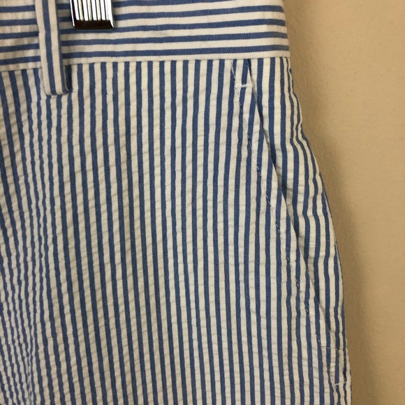Berle Shorts Men’s 36R Blue/White Striped Flat Front Bermuda Seersucker Pockets - Picture 5 of 10